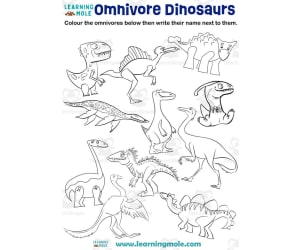 Omnivore Dinosaurs Activity