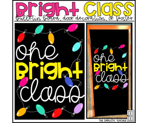 One Bright Class Christmas Lights Bulletin Board Kit, Door Decoration Set, or Poster