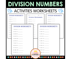 One Digit and Tow Digit Division Numbers Math Worksheets