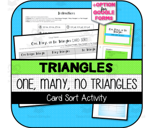 One, Many, No Triangles CARD SORT ACTIVITY