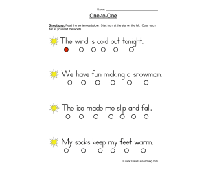 One to One Reading Accuracy Worksheet