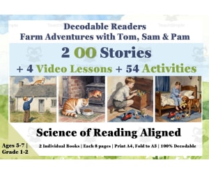 OO: 2 Decodable Reading Books + 4 Video Lessons + 54 Worksheets SOR