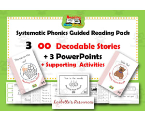 OO 3 Decodable stories; PowerPoints; Guided Reading + Activities