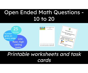Open Ended Math Word Problems from 10-20