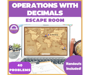 Operations with Decimals – Digital Escape Room (6th Grade Math Review)
