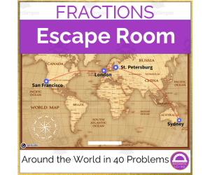 Operations with Fractions Escape Room | Around the world in 40 Problems