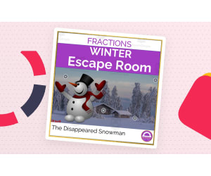 Operations with Fractions | No prep and Self Checking Winter Escape Room Activity