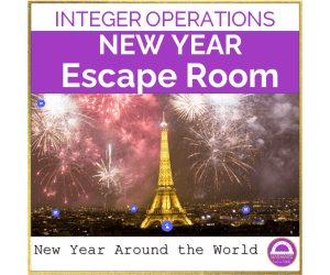 Operations with Integers New Year Around the World Digital Escape Room