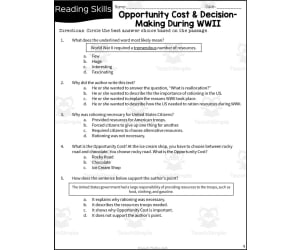 Opportunity Cost + Decision Making During WWII Reading Packet