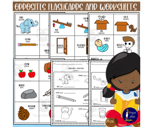 Opposites Flashcards and Worksheets