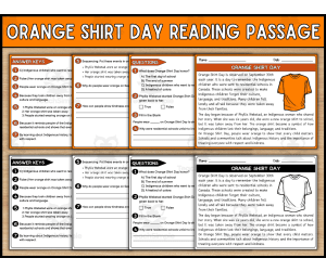 Orange Shirt Day Reading Passage - Every Child Matters Close Reading