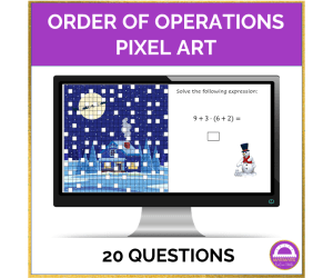Order of Operations Activity | Winter Pixel Art