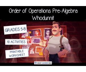 Order of Operations Pre-Algebra Whodunnit (Grades 5-8)