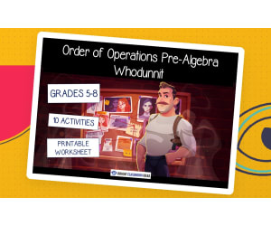 Order of Operations Pre-Algebra Whodunnit (Grades 5-8)