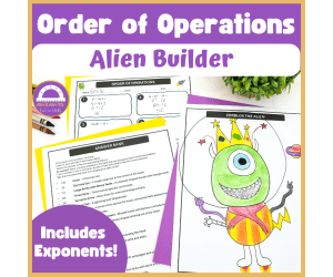 Order of Operations with Exponents Printable Activity: Build an Alien
