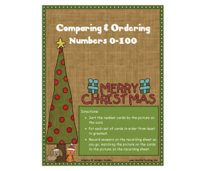 Ordering Numbers 0-100 Christmas Activity