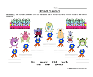 Ordinal Numbers Words Worksheet