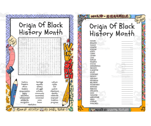 Origin Of Black History Month word search & scramble