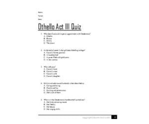 Othello Act 3 Quiz