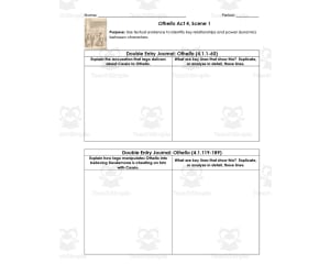 Othello Act 4, Scene 1 | Double Entry Journals