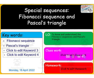 Other sequences: Fibonacci sequence and Pascal's triangle