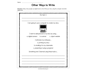 Other Ways to Write Worksheet