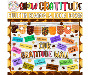 Our Gratitude Wall: Thanksgiving and Fall Bulletin Board or Door Decor