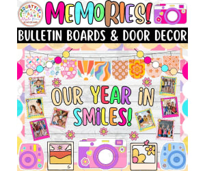 Our Year in Smiles: Memories & Summer Bulletin boards & door Decor kit