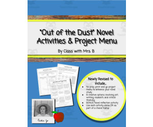 "Out of the Dust" Novel Activities + Project Menu