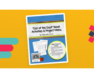 "Out of the Dust" Novel Activities + Project Menu