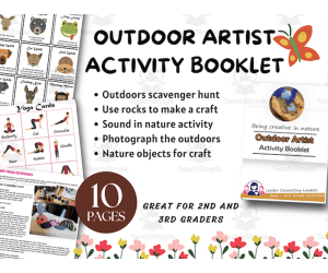 Outdoor Art Creator Activity Booklet, 2nd and 3rd grade, printable for kids, outdoor activities for kids, Girl Scout Badge Resource