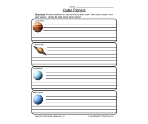 Outer Planets Worksheet