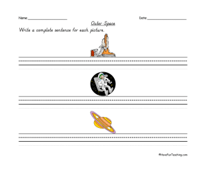 Outer Space Sentences Worksheet