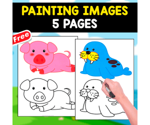 PAINTING IMAGES | 5 FREE PAGES OF ANIMALS