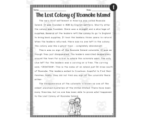 Paired Text Reading Activity: Roanoke Island + Virginia