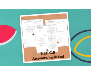Pairs of Linear Equations Worksheet 8.EE.C.8