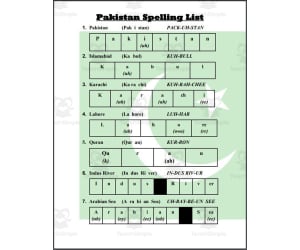 Pakistan Spelling List