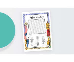 Palm Sunday word search puzzle worksheet activity