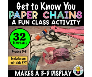 Paper Chain Get-to-Know-You Activity | Perfect Back to School Game | Editable