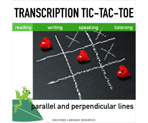 Parallel & Perpendicular Lines: Transcription Tic-Tac-Toe Game
