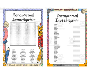 Paranormal Investigator word search & scramble