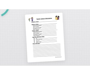 Parent Contact Information Form