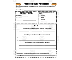 Parent Inventory 3-2-1 Worksheet