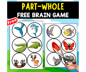 PART-WHOLE | 29 FREE IMAGES FOR CUTTING AND MATCHING
