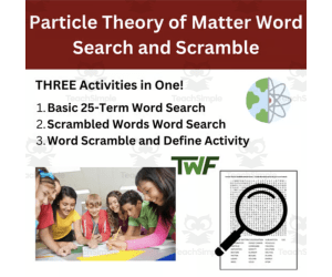 Particle Theory of Matter Word Search and Scramble Activity