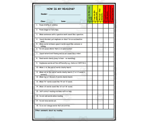 Partner Reading Assessment Checklist