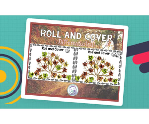 Partner Roll and Cover Game: Tree Leaves | Differentiated Math Activity