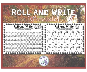 Partner Roll and Write: Apple Themed - Differentiated Activity
