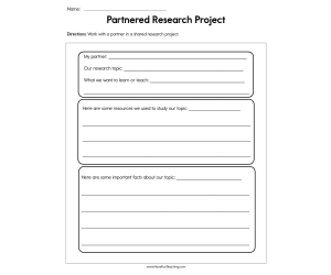 Partnered Research Project Worksheet