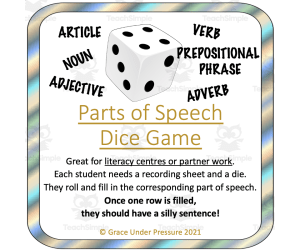 Parts of Speech Dice Game: A Quick and Easy Way to Practice Grammar